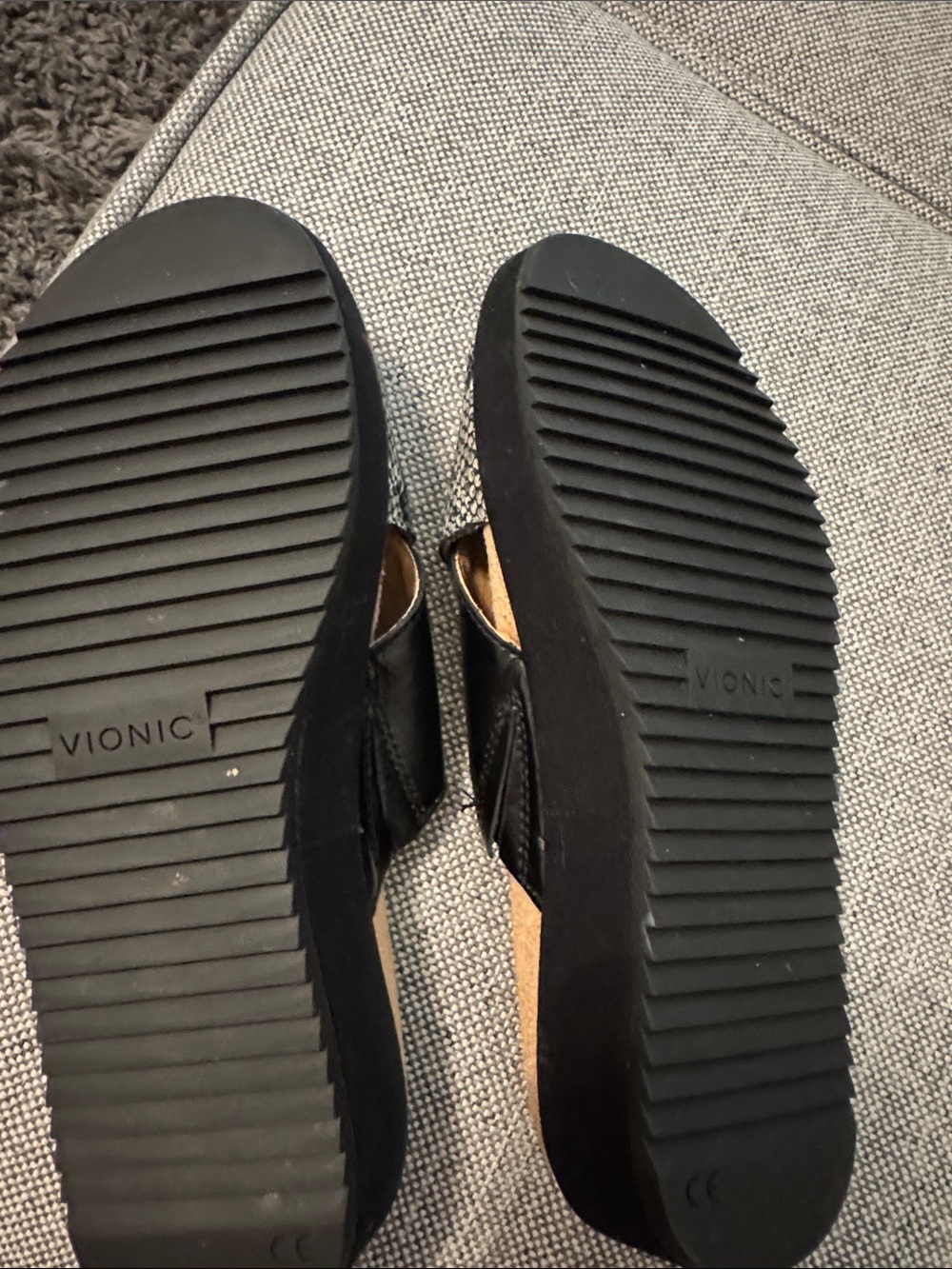 Vionic Black & Snake-Print Crossband Slide Mules - Picture 3 of 5